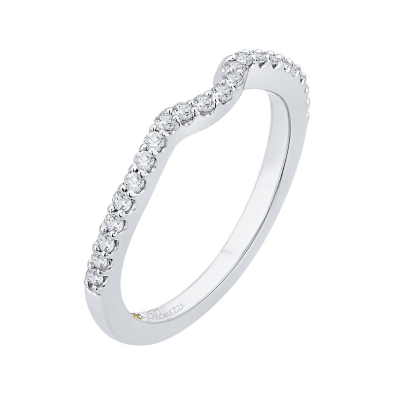 Round Diamond Half-Eternity Wedding Band in 14K White Gold