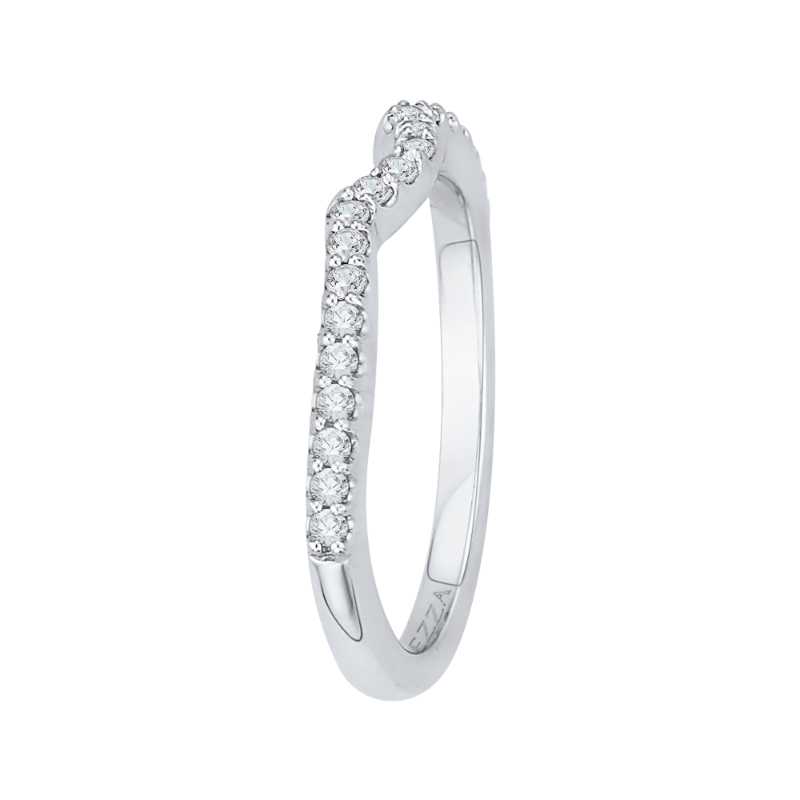Round Diamond Half-Eternity Wedding Band in 14K White Gold