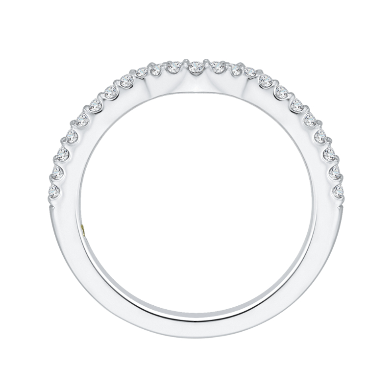 Round Diamond Half-Eternity Wedding Band in 14K White Gold