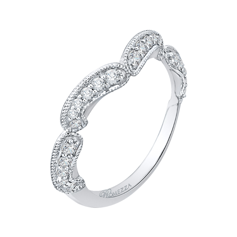 Round Diamond Wedding Band in 14K White Gold
