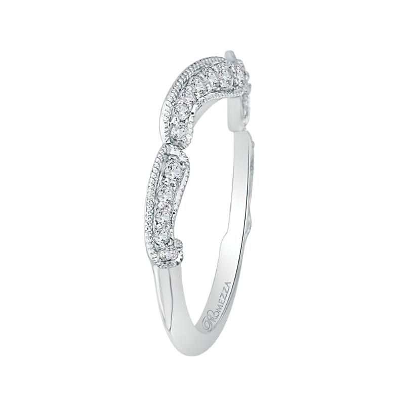 Round Diamond Wedding Band in 14K White Gold