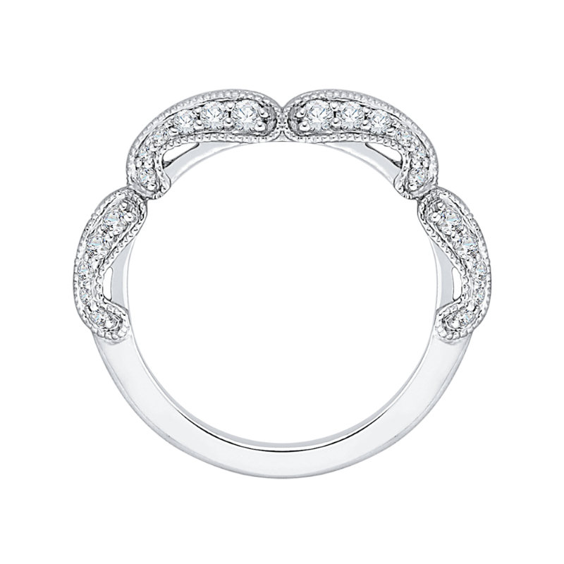 Round Diamond Wedding Band in 14K White Gold