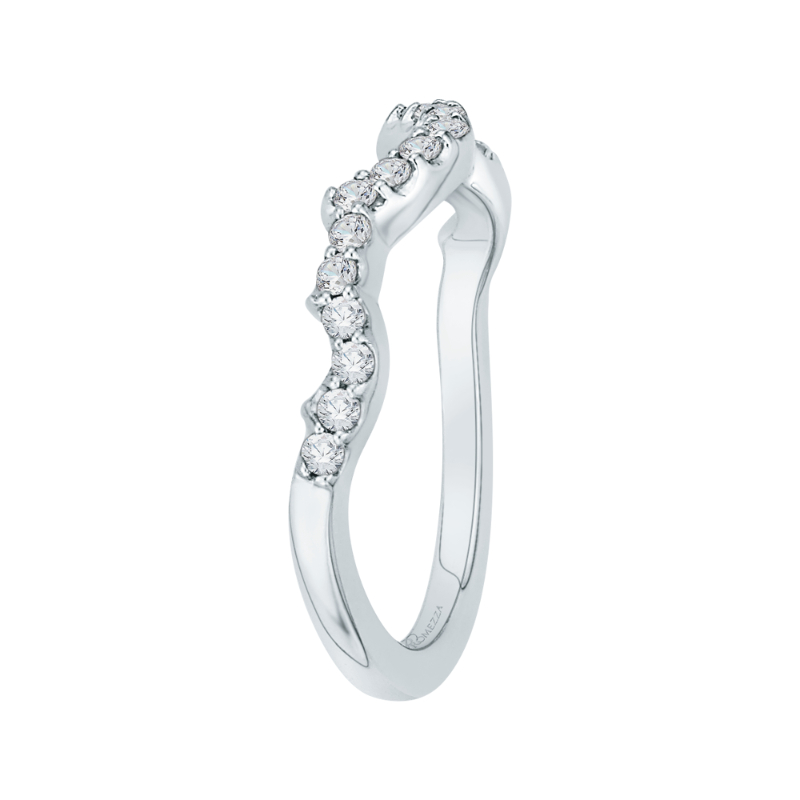 Round Diamond Half-Eternity Wedding Band in 14K White Gold