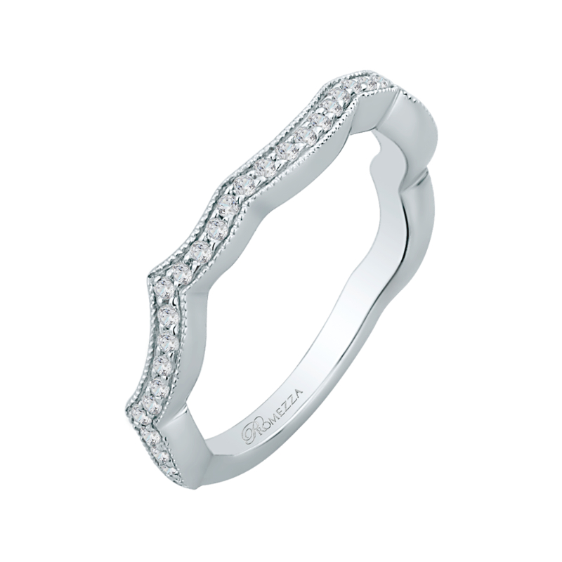 Round Diamond Wedding Band in 14K White Gold