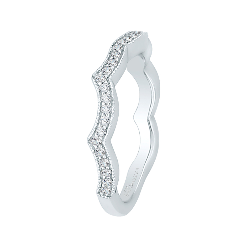 Round Diamond Wedding Band in 14K White Gold