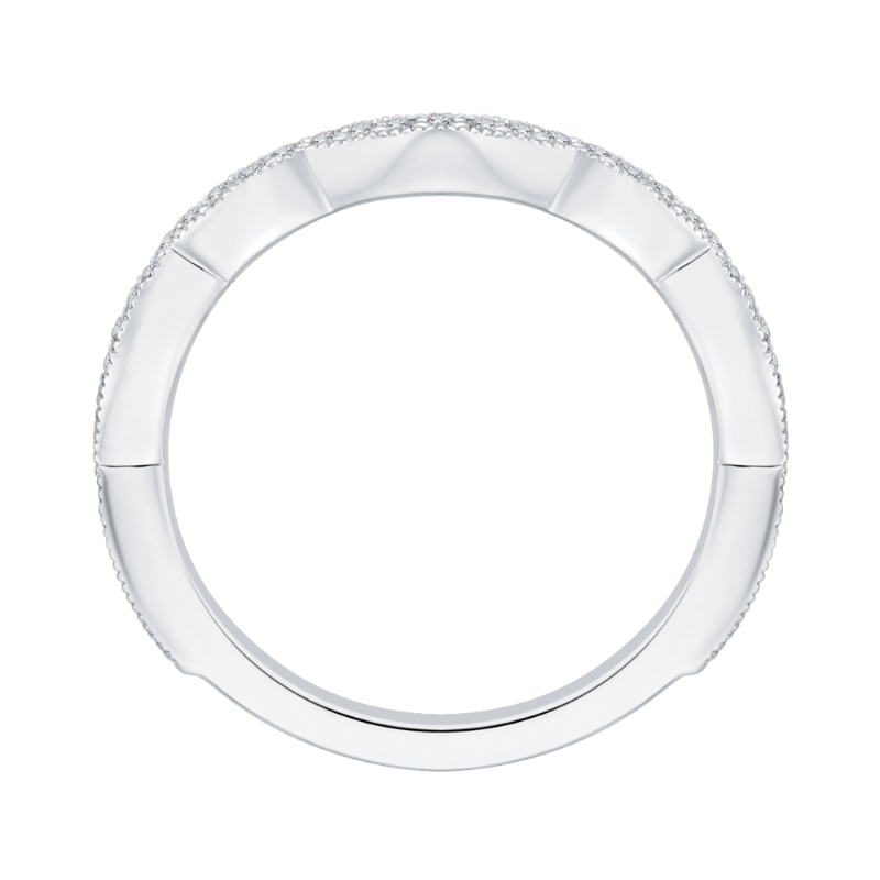 Round Diamond Wedding Band in 14K White Gold