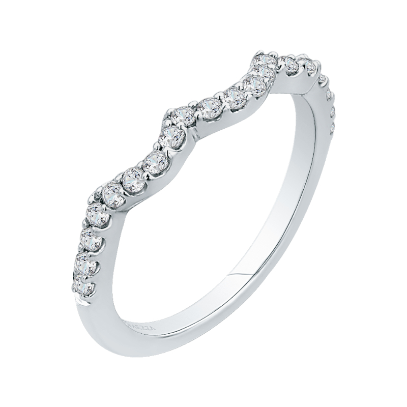 Round Diamond Wedding Band in 14K White Gold