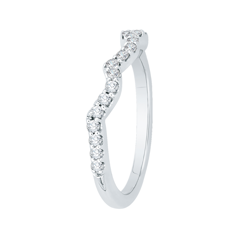 Round Diamond Wedding Band in 14K White Gold
