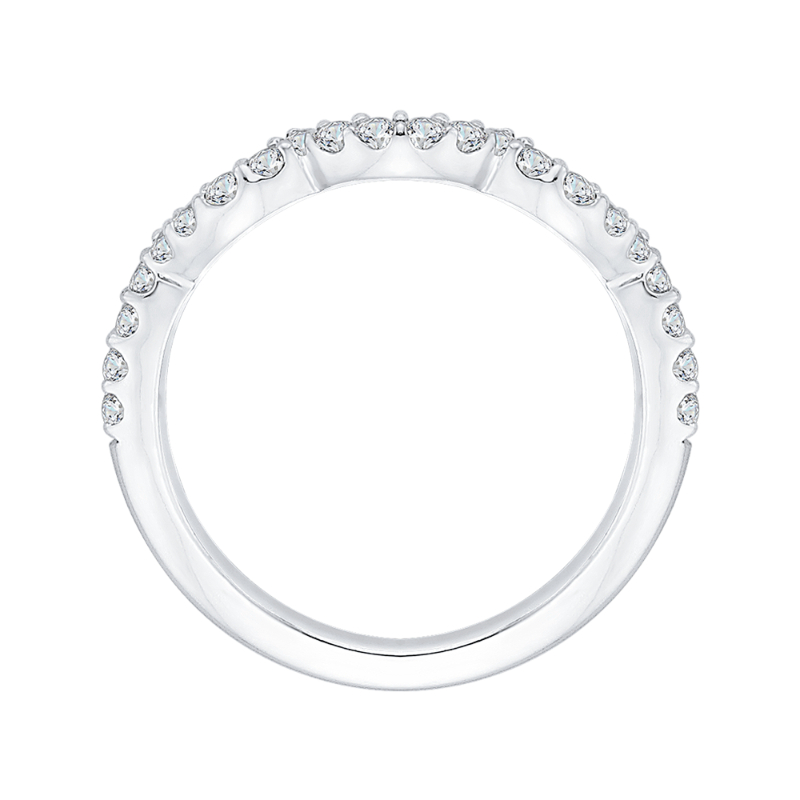 Round Diamond Wedding Band in 14K White Gold