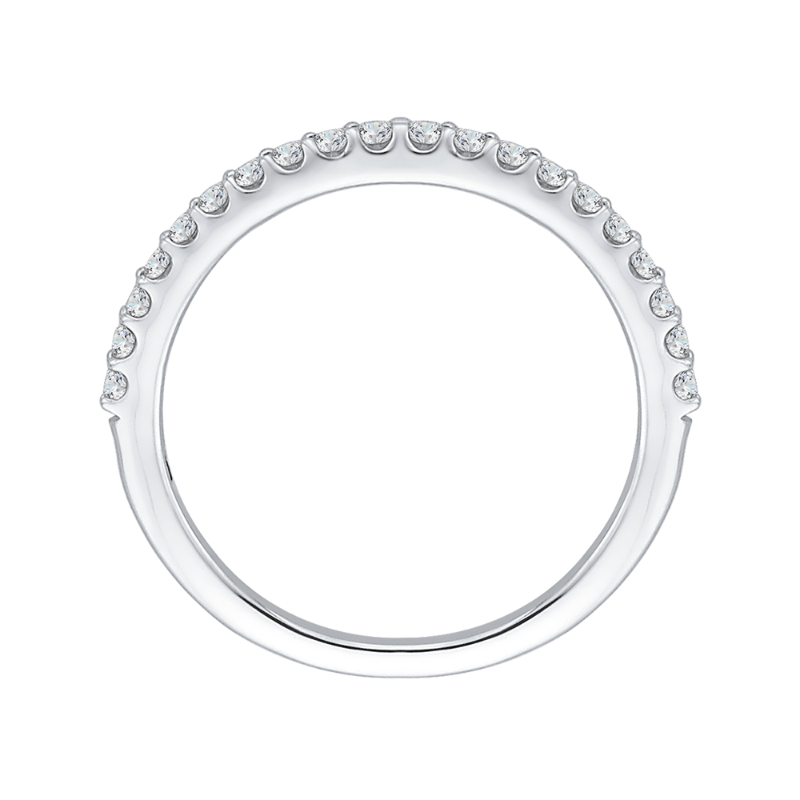 Round Diamond Half-Eternity Wedding Band in 14K White Gold