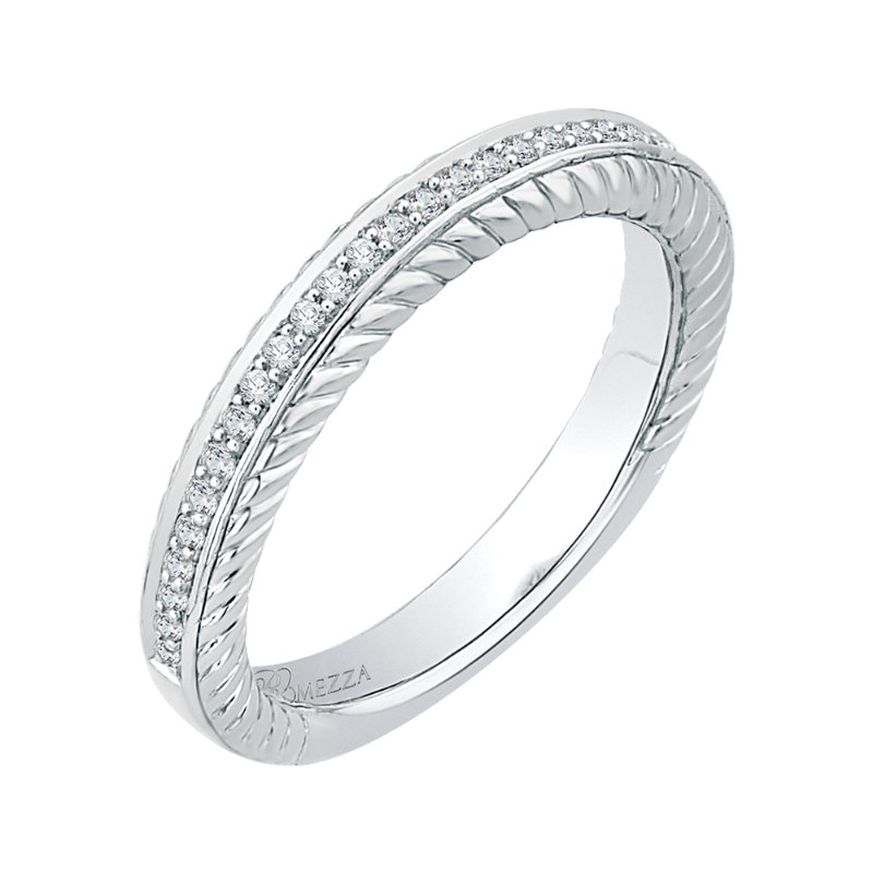 Round Diamond Wedding Band in 14K White Gold