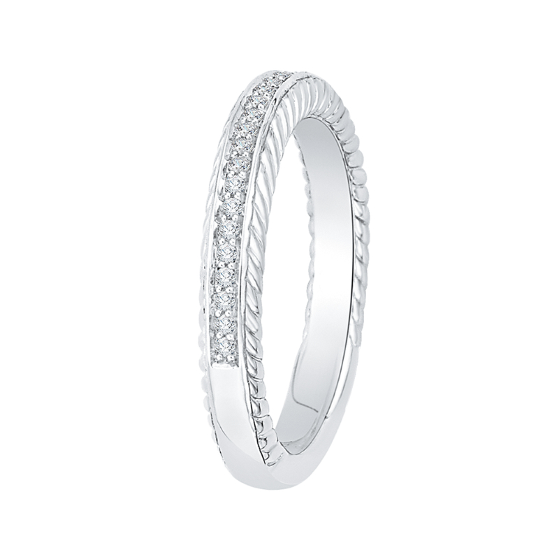 Round Diamond Wedding Band in 14K White Gold