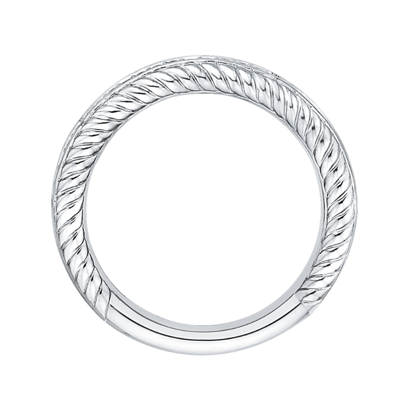 Round Diamond Wedding Band in 14K White Gold
