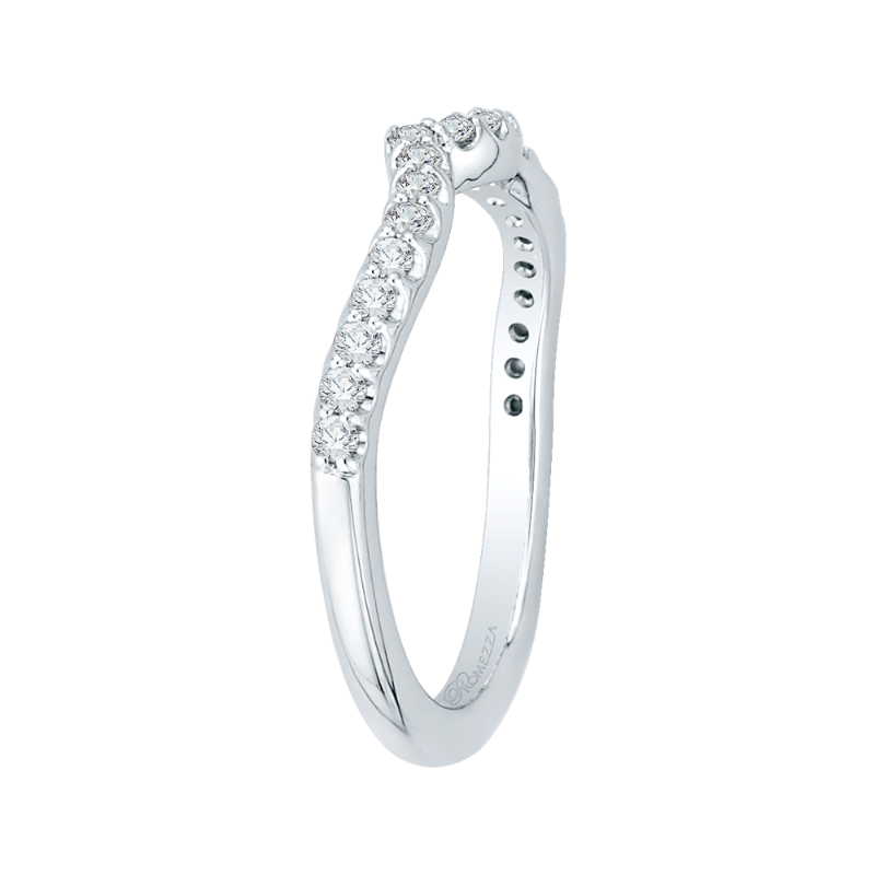 Round Diamond Half-Eternity Wedding Band in 14K White Gold