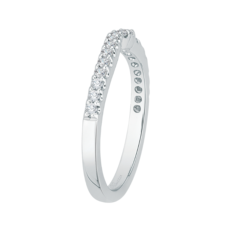 Round Diamond Half-Eternity Wedding Band in 14K White Gold