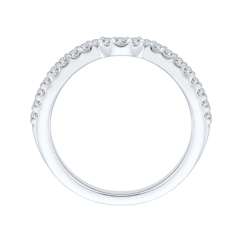 Round Diamond Half-Eternity Wedding Band in 14K White Gold