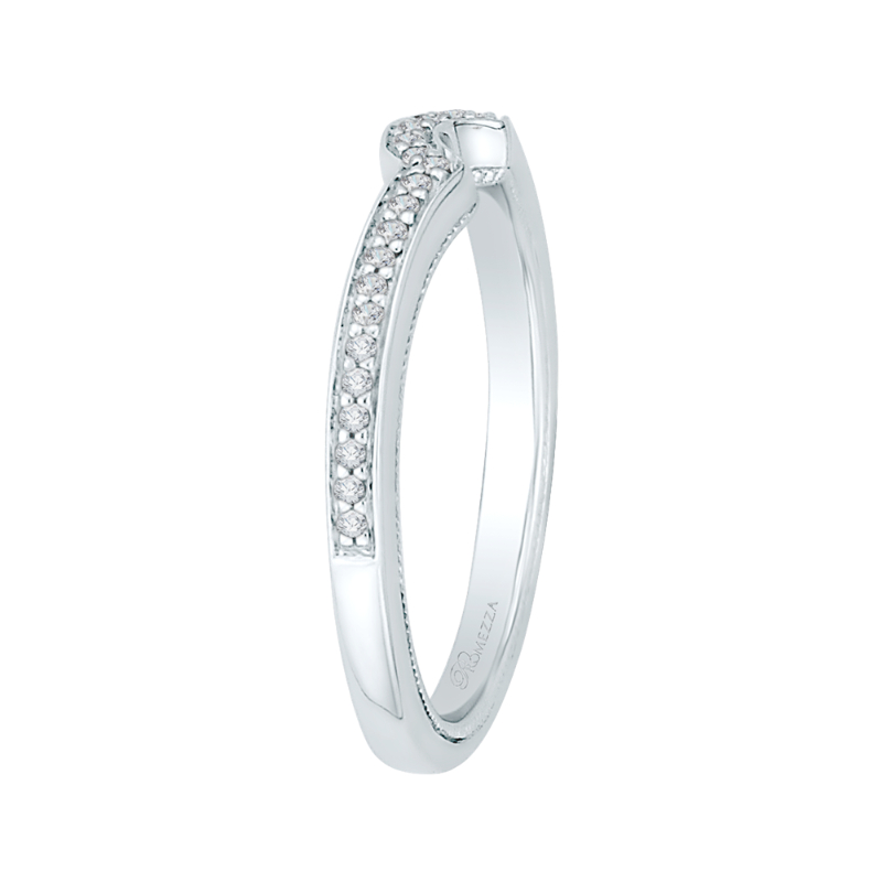 Round Diamond Half-Eternity Wedding Band in 14K White Gold