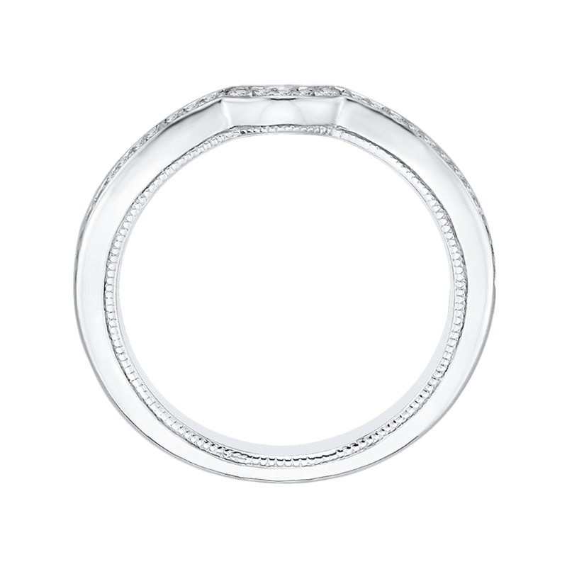 Round Diamond Half-Eternity Wedding Band in 14K White Gold