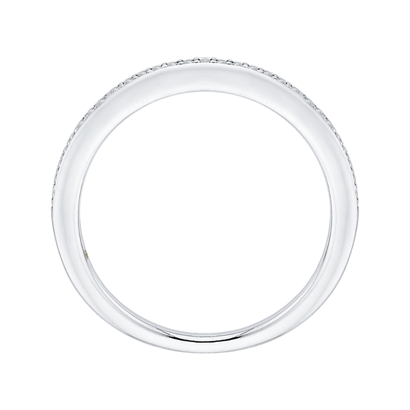 Round Diamond Half-Eternity Wedding Band in 14K White Gold