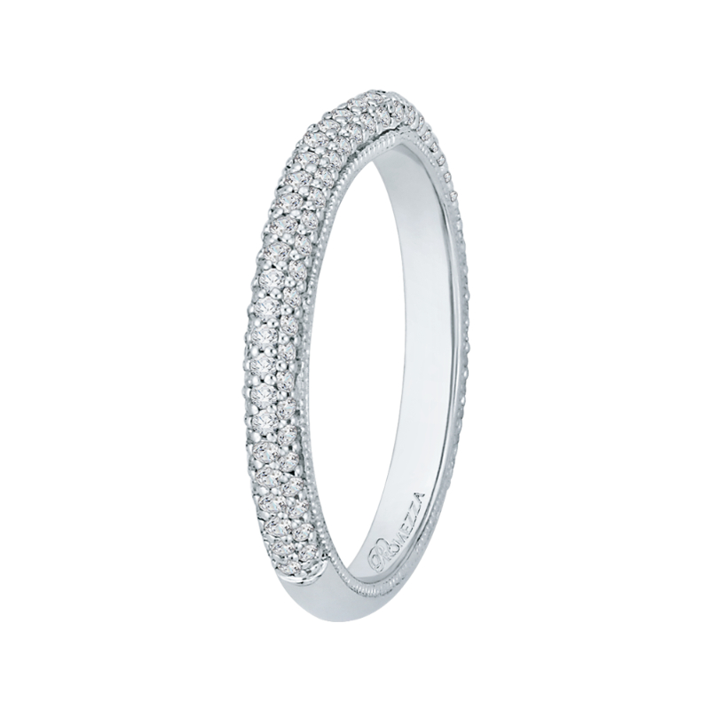 Round Diamond Wedding Band in 14K White Gold