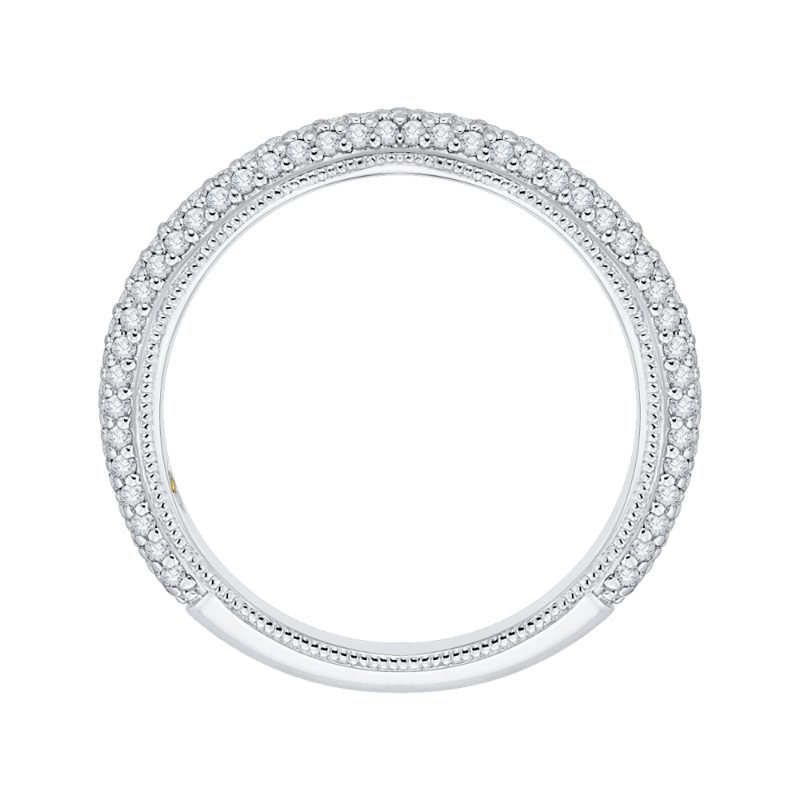 Round Diamond Wedding Band in 14K White Gold