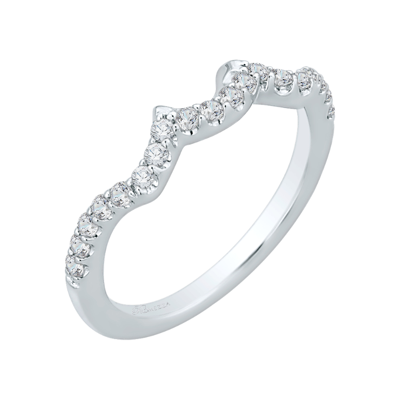 Round Diamond Half-Eternity Wedding Band in 14K White Gold