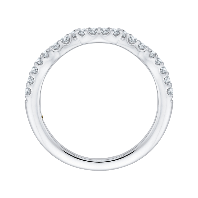 Round Diamond Half-Eternity Wedding Band in 14K White Gold