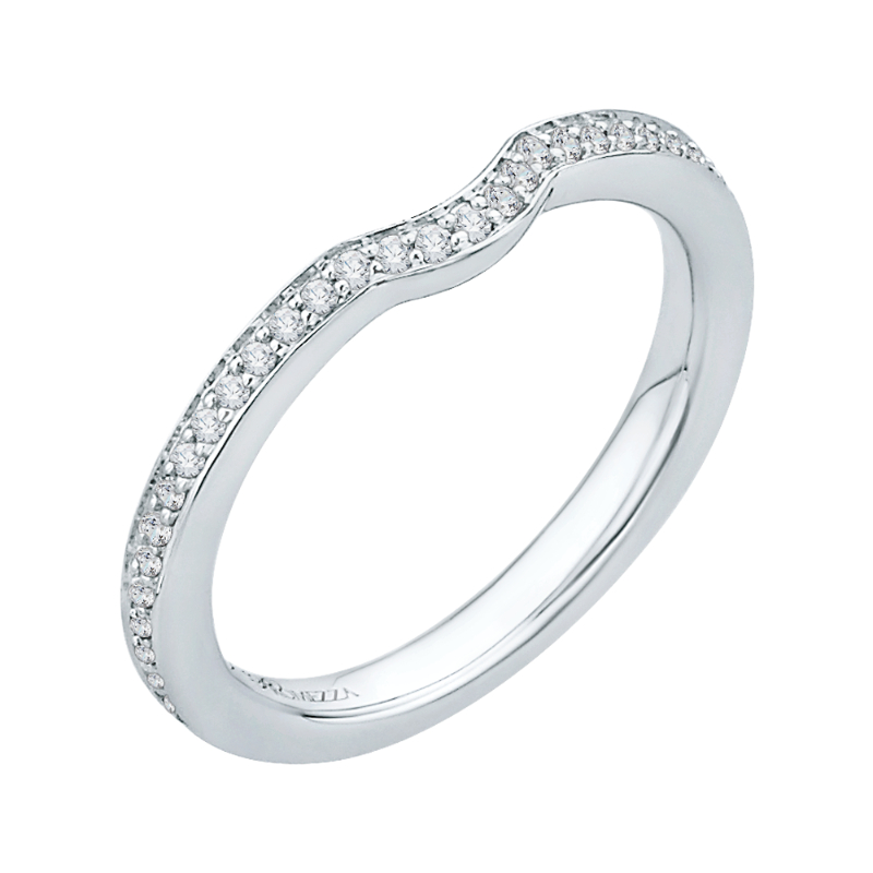 Round Diamond Wedding Band in 14K White Gold