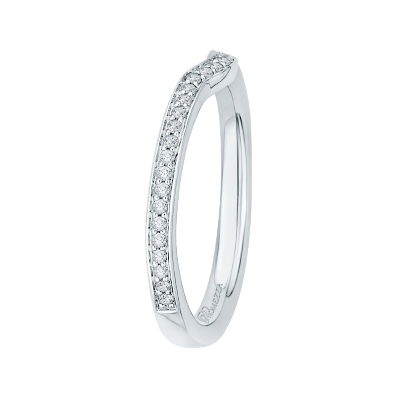 Round Diamond Wedding Band in 14K White Gold