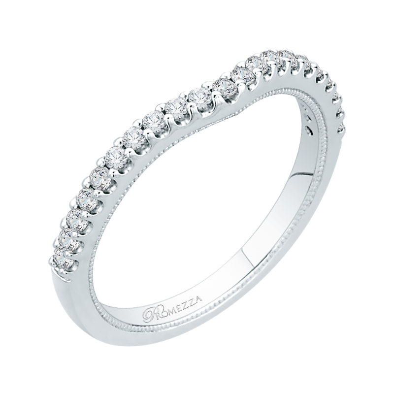Round Diamond Half-Eternity Wedding Band in 14K White Gold