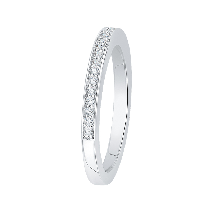 Round Diamond Half-Eternity Wedding Band in 14K White Gold
