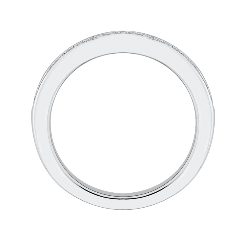 Round Diamond Half-Eternity Wedding Band in 14K White Gold