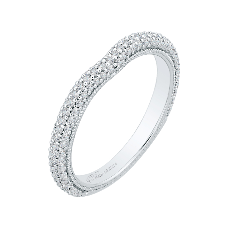 Round Diamond Wedding Band in 14K White Gold