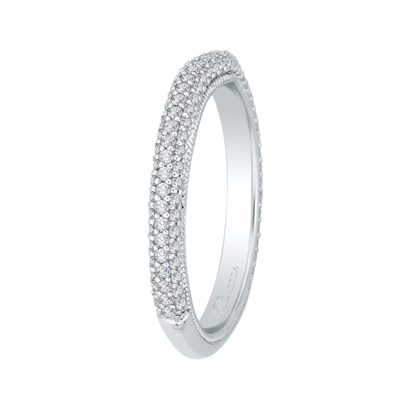 Round Diamond Wedding Band in 14K White Gold