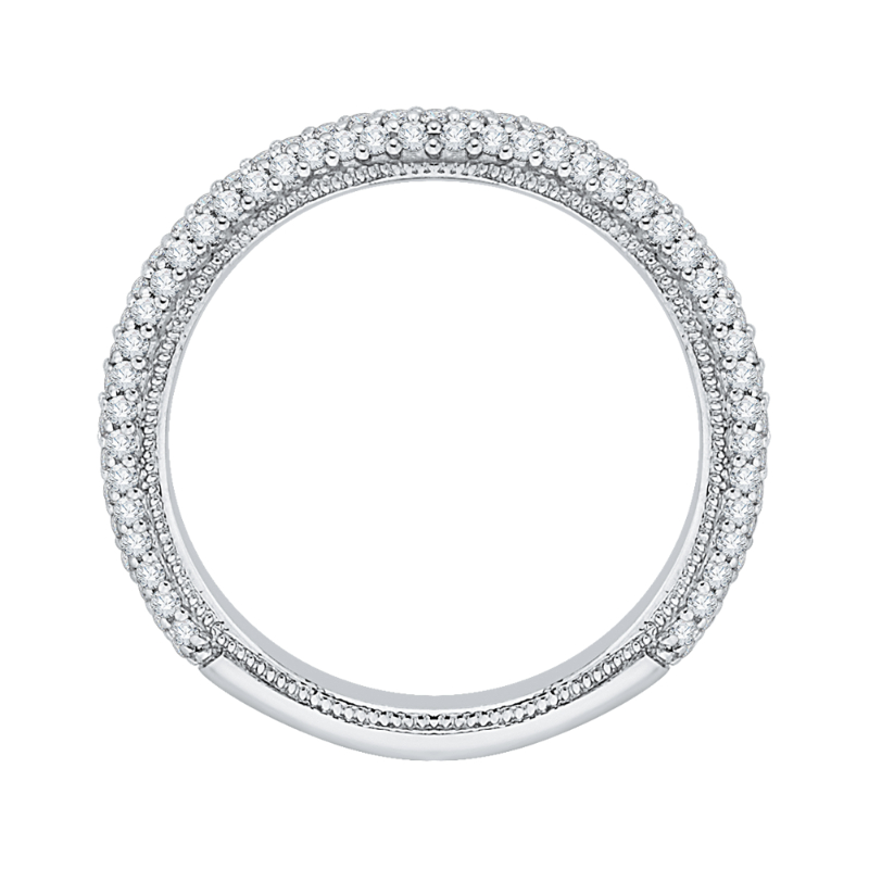 Round Diamond Wedding Band in 14K White Gold