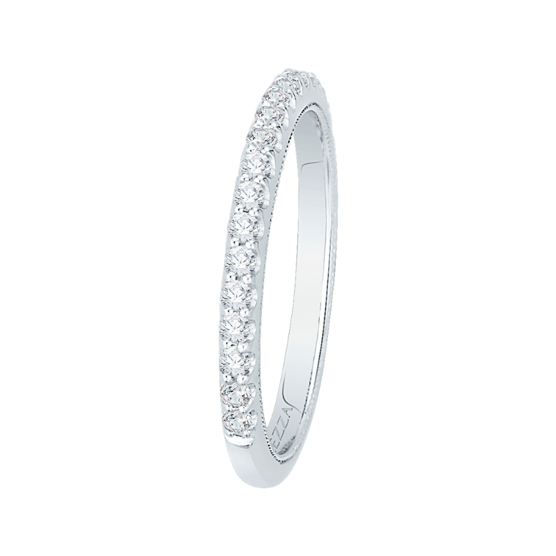 Round Diamond Wedding Band in 14K White Gold