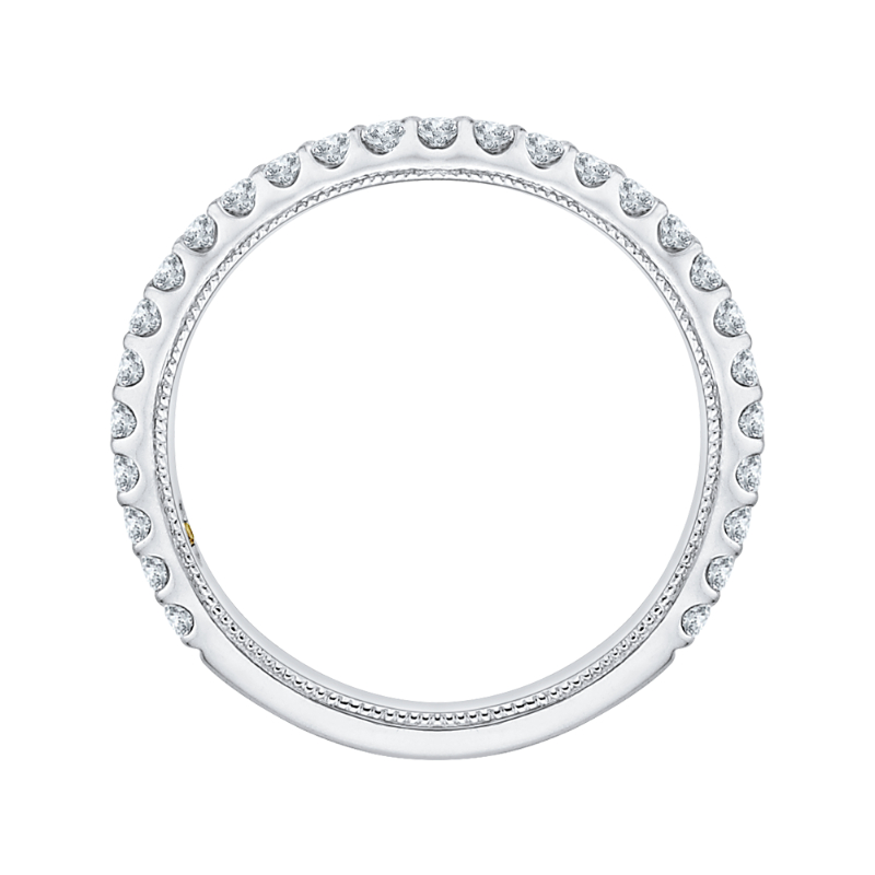 Round Diamond Wedding Band in 14K White Gold
