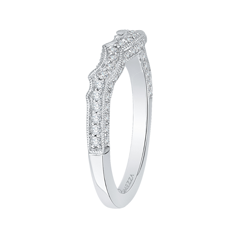 Round Diamond Half-Eternity Wedding Band in 14K White Gold