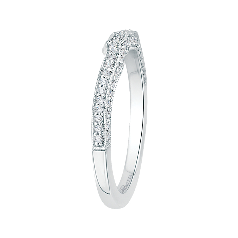 Round Diamond Half-Eternity Wedding Band in 14K White Gold
