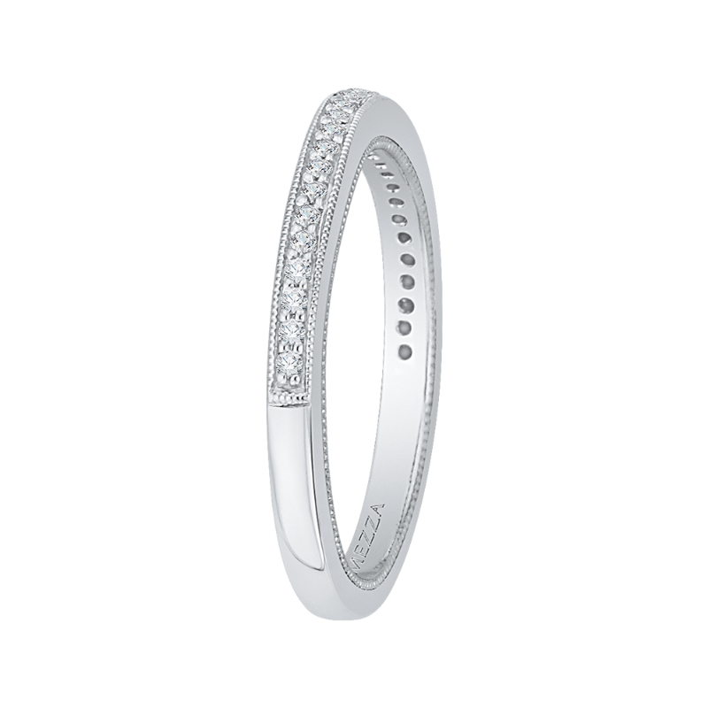 Round Diamond Half-Eternity Wedding Band in 14K White Gold