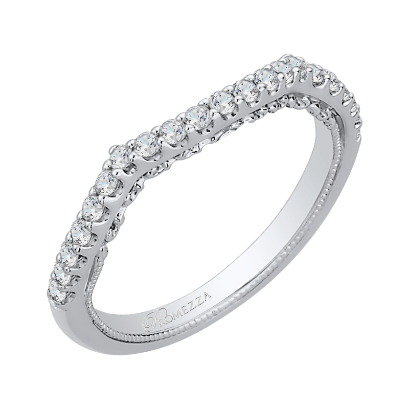 Round Diamond Half-Eternity Wedding Band in 14K White Gold