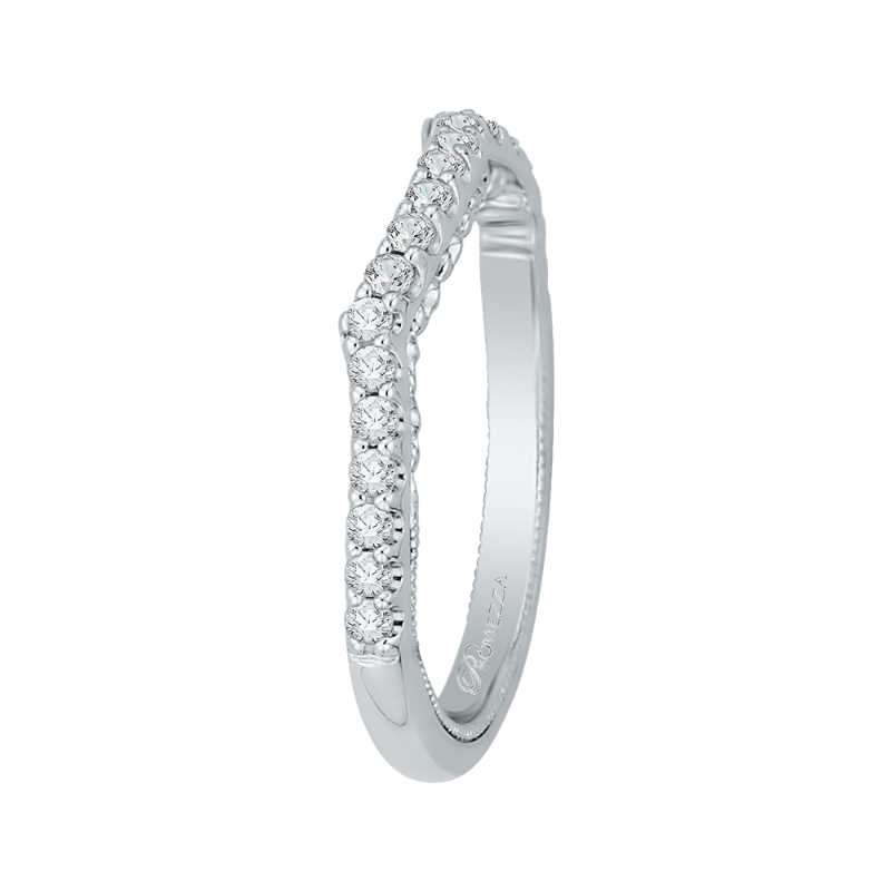 Round Diamond Half-Eternity Wedding Band in 14K White Gold