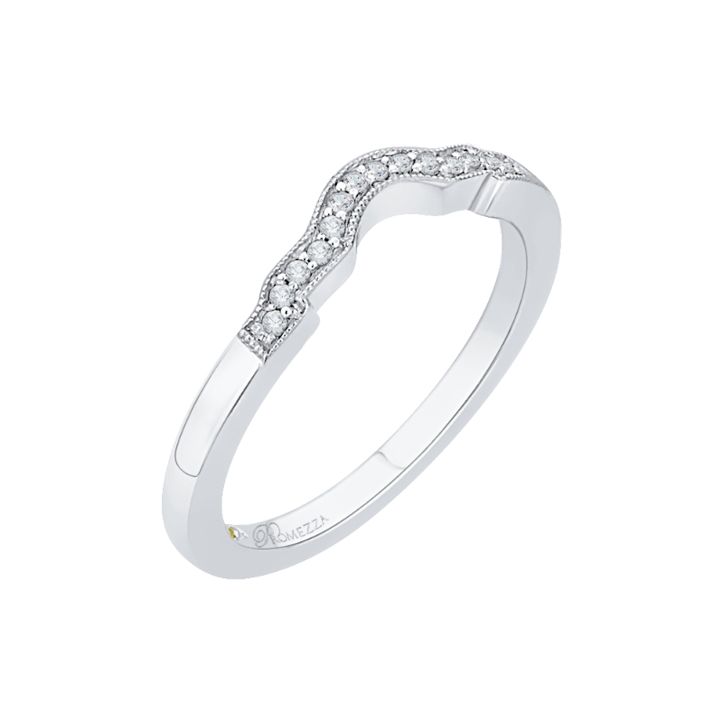 Round Diamond Wedding Band in 14K White Gold