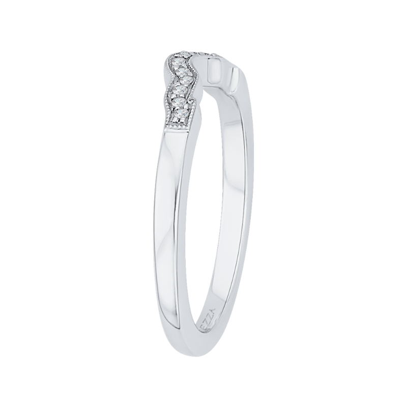 Round Diamond Wedding Band in 14K White Gold