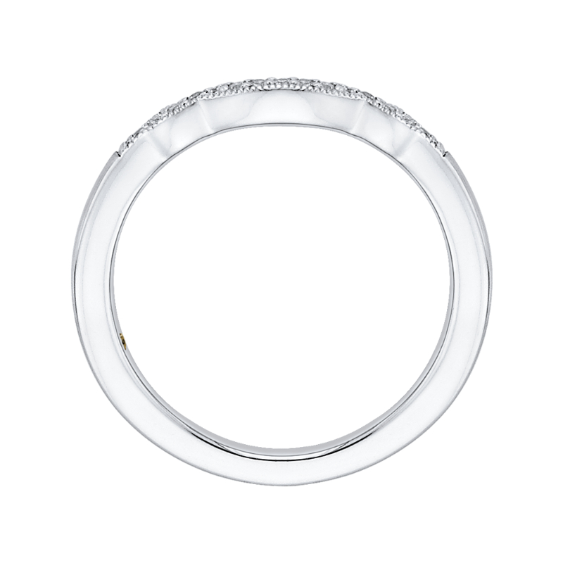 Round Diamond Wedding Band in 14K White Gold