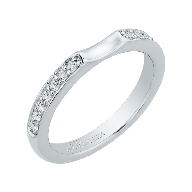 Round Diamond Wedding Band in 14K White Gold