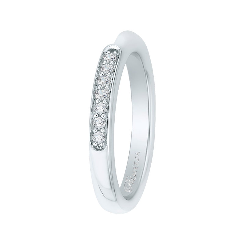 Round Diamond Wedding Band in 14K White Gold