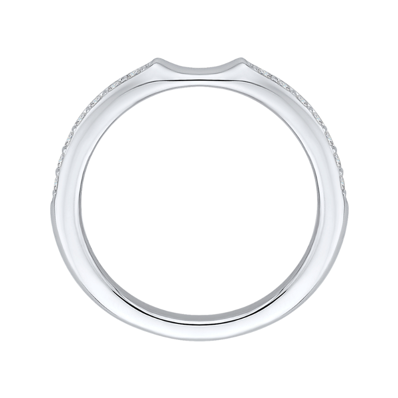 Round Diamond Wedding Band in 14K White Gold