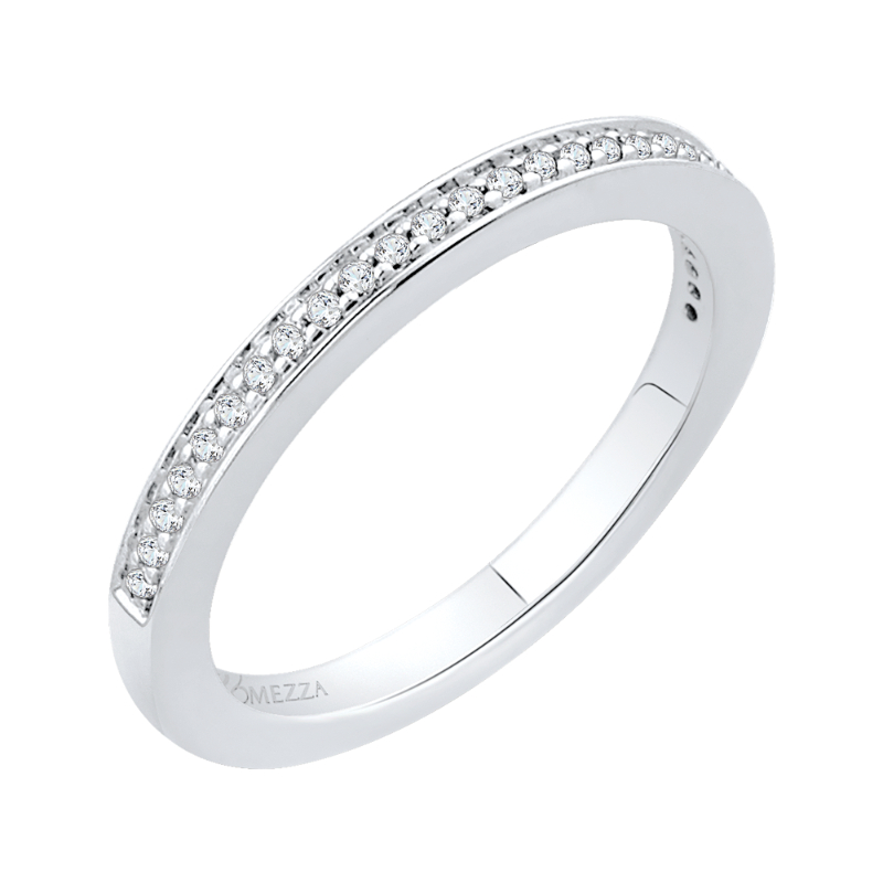 Round Diamond Half-Eternity Wedding Band in 14K White Gold