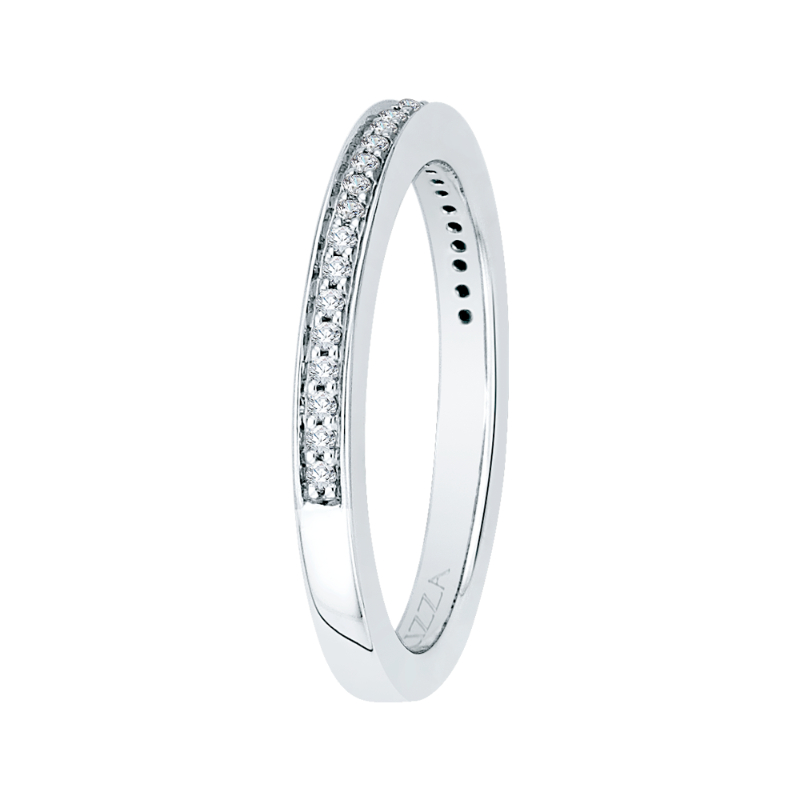 Round Diamond Half-Eternity Wedding Band in 14K White Gold